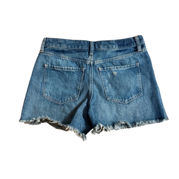 Express Women's Denim Shorts with Raw Hem Bottom - Picture 2 of 8